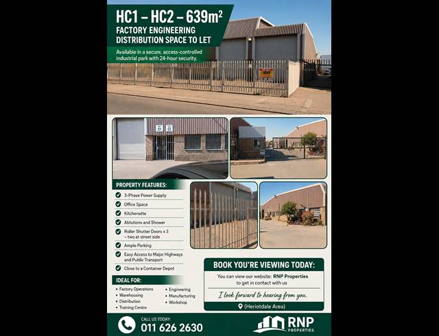 Industrial property to rent in HERIOTDALE